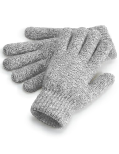 B-BC387-Gants Confortables à Revers en Maille Côtelée
